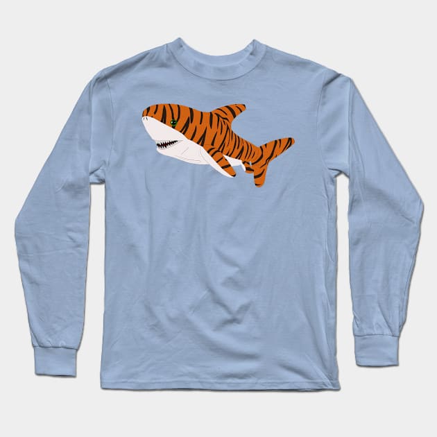 Cute Tiger Shark Long Sleeve T-Shirt by Ferrajito